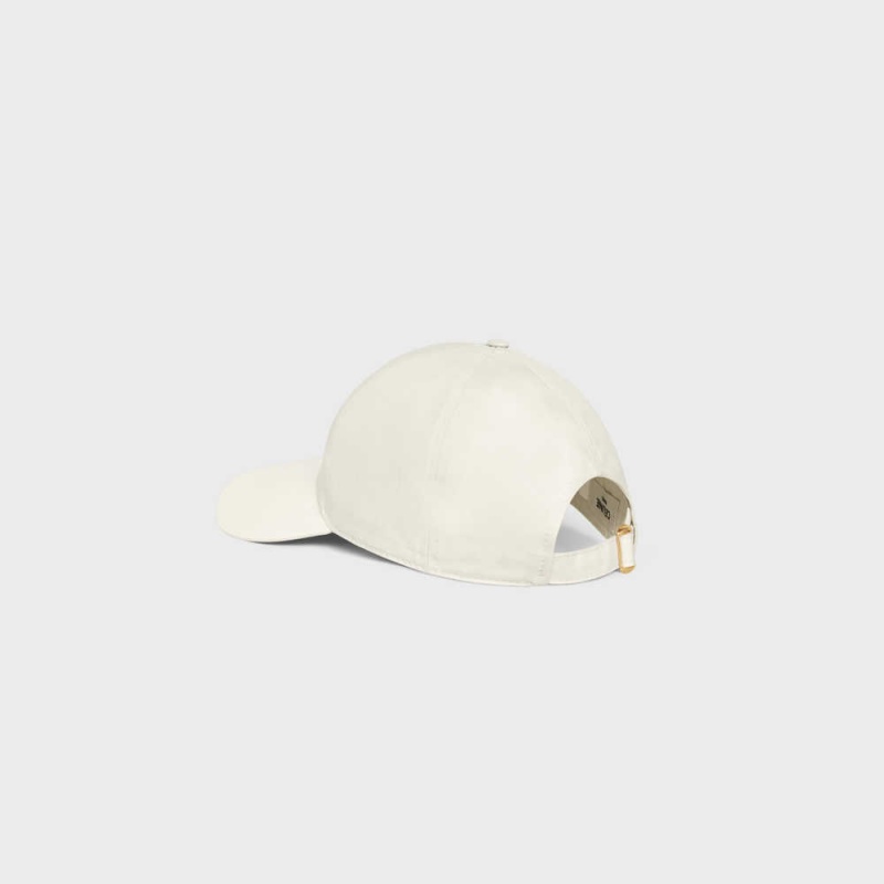 Casquette Celine Triomphe Baseball In Coton Blanche | CL-592357