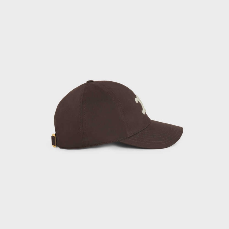 Casquette Celine Triomphe Baseball In Coton Chocolat | CL-592352