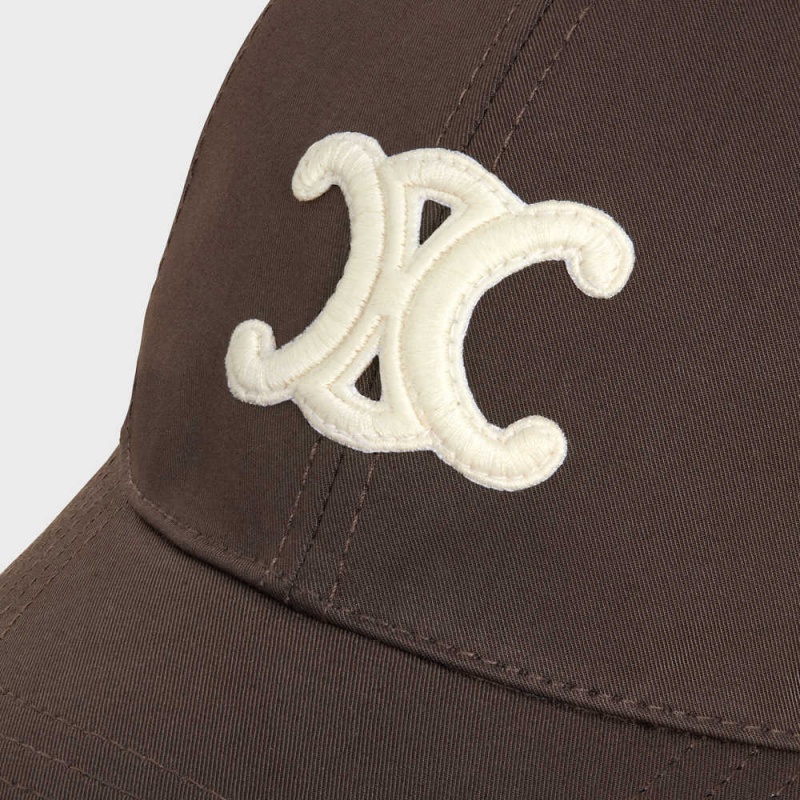 Casquette Celine Triomphe Baseball In Coton Chocolat | CL-592352