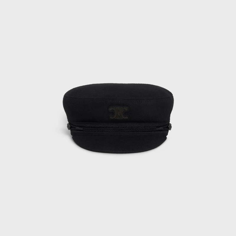 Casquette Celine Triomphe Sailor In Laine Cloth Noir | CL-591724