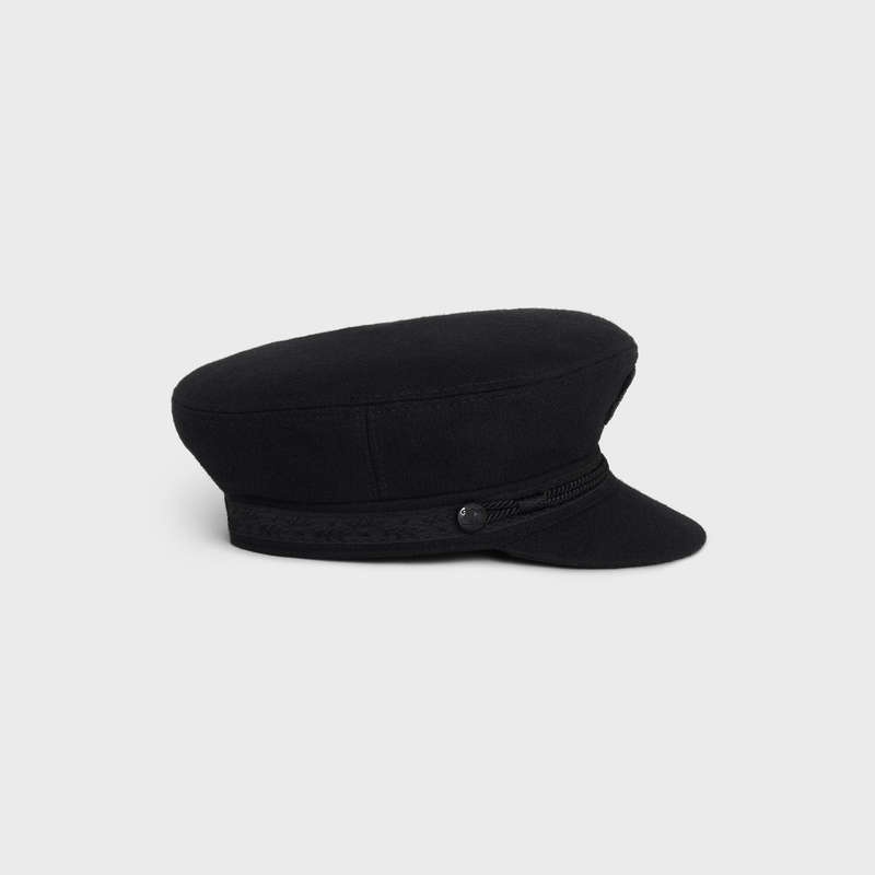 Casquette Celine Triomphe Sailor In Laine Cloth Noir | CL-591724