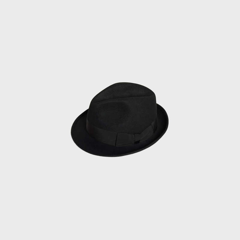 Chapeau Celine Borsalino In Felt Noir | CL-591721