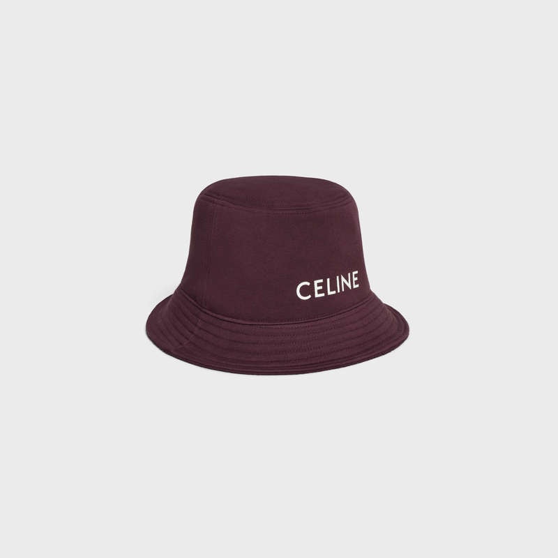 Chapeau Celine Bucket In Coton Fleece Bordeaux | CL-591707