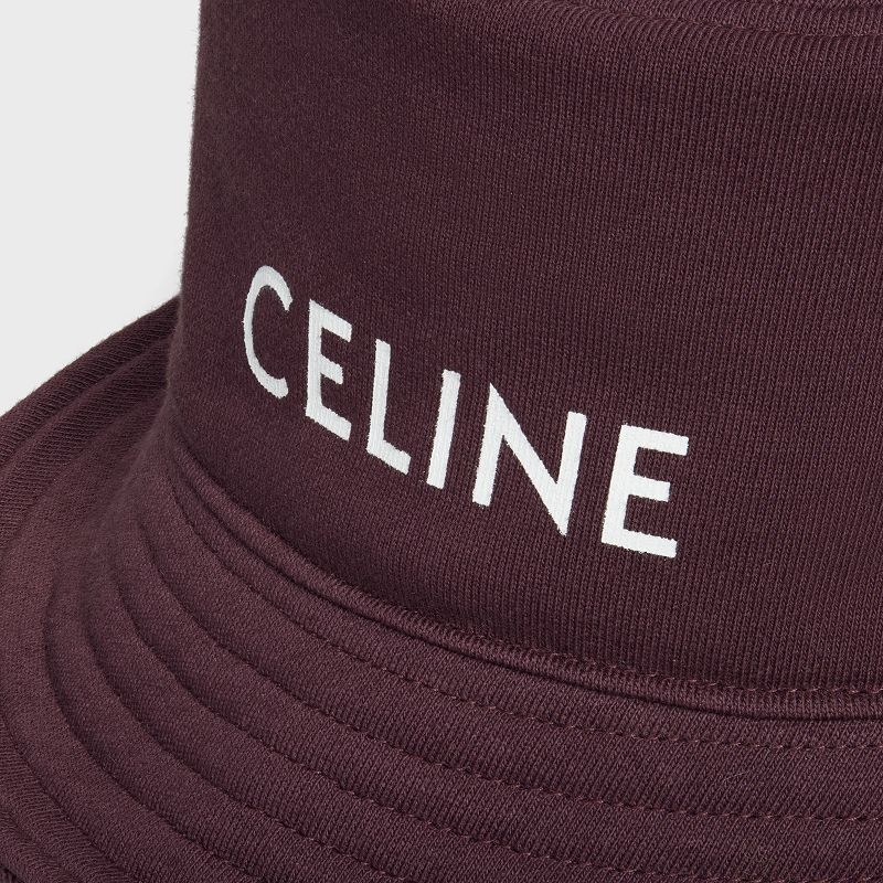 Chapeau Celine Bucket In Coton Fleece Bordeaux | CL-591707