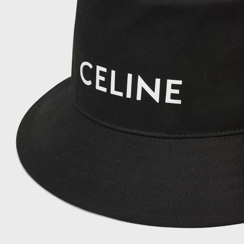 Chapeau Celine Bucket In Gabardine Coton Noir | CL-591705