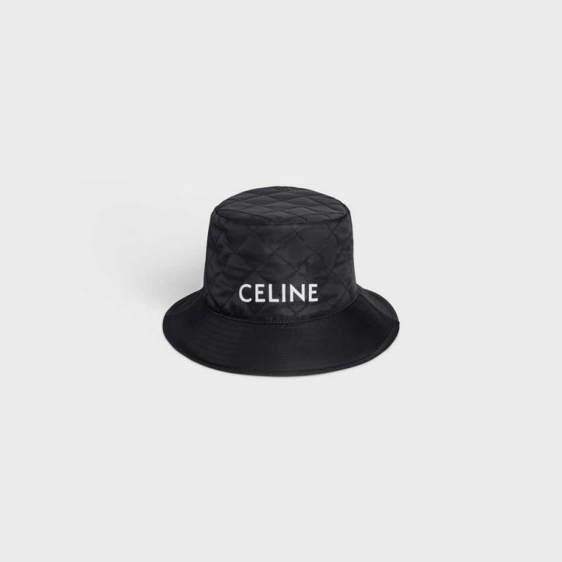 Chapeau Celine Bucket In Nylon Twill Noir | CL-592350