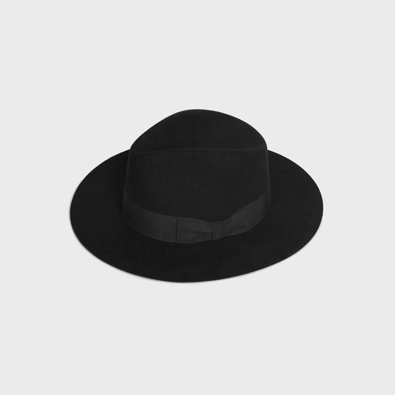 Chapeau Celine Fedora In Felt Noir | CL-591722