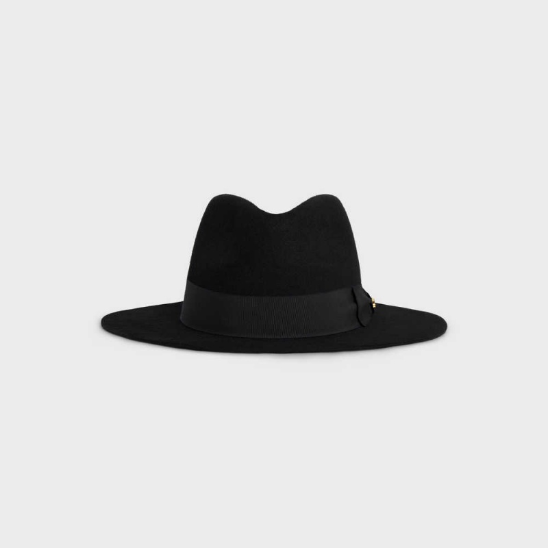 Chapeau Celine Fedora In Felt Noir | CL-592339