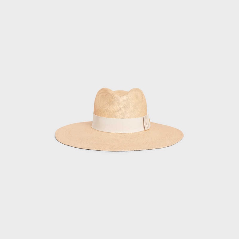 Chapeau Celine Panama In Straw Beige Beige Clair | CL-592346