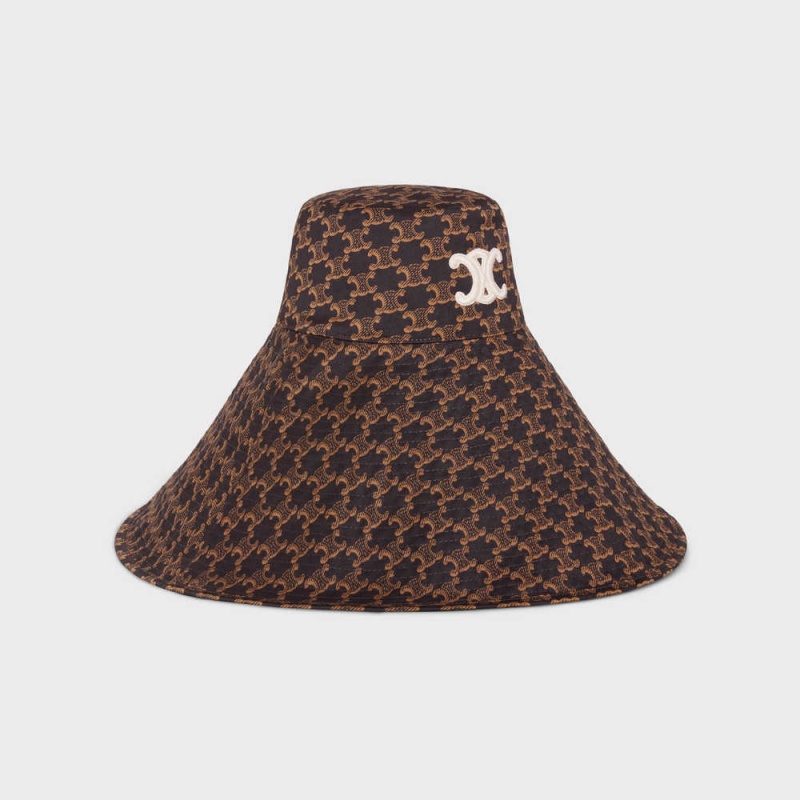 Chapeau Celine Triomhe In Monogram Coton Marron | CL-592342