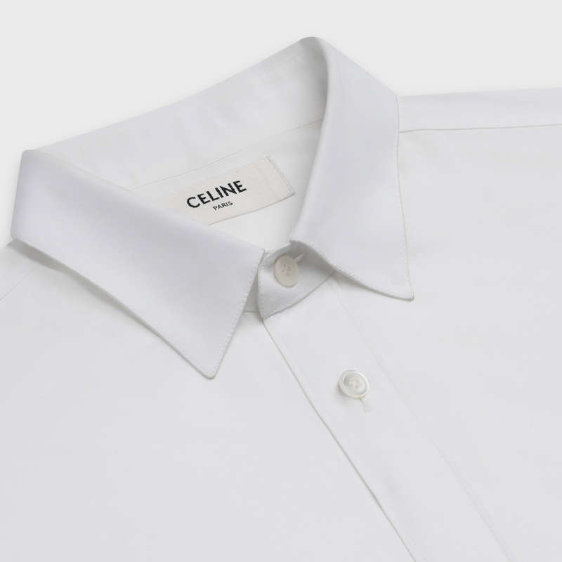 Chemises Celine Classiche In Coton Poplin Blanche | CL-592179