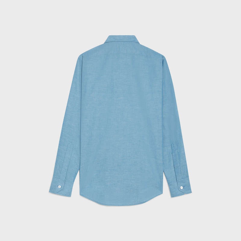 Chemises Celine Loose Carnaby In Chambray Coton Bleu | CL-592170