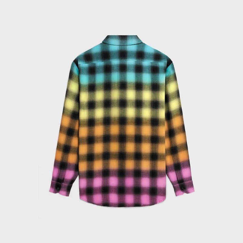 Chemises Celine Loose In Checked Coton Linen Multicolore | CL-592159