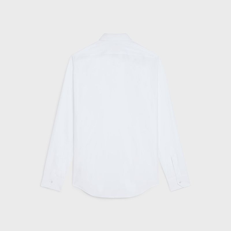 Chemises Celine Loose In Coton Poplin Blanche | CL-592178