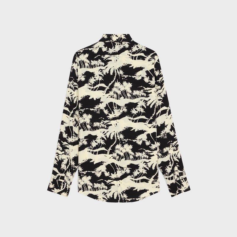 Chemises Celine Loose In Printed Viscose Noir | CL-592163