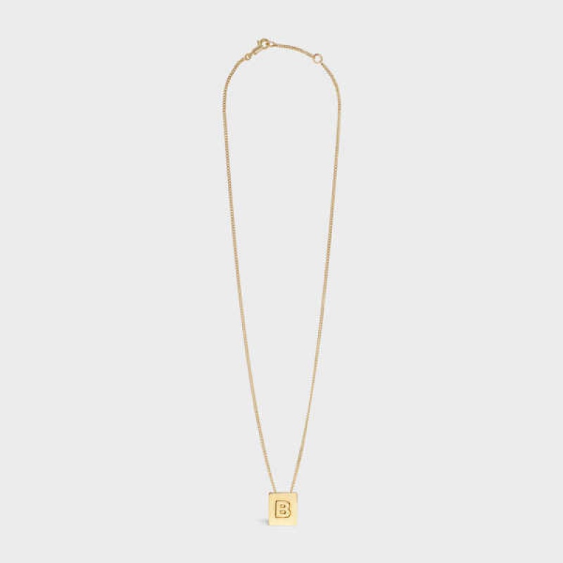 Colliers Celine Alphabet B In Brass With Gold Finish Doré | CL-592265