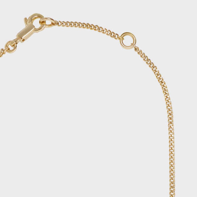 Colliers Celine Alphabet E In Brass With Gold Finish Doré | CL-592268