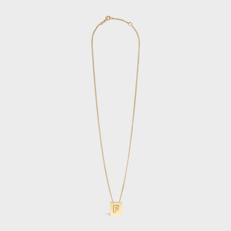 Colliers Celine Alphabet F In Brass With Gold Finish Doré | CL-592269