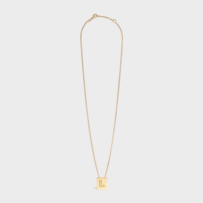 Colliers Celine Alphabet L In Brass With Gold Finish Doré | CL-592275