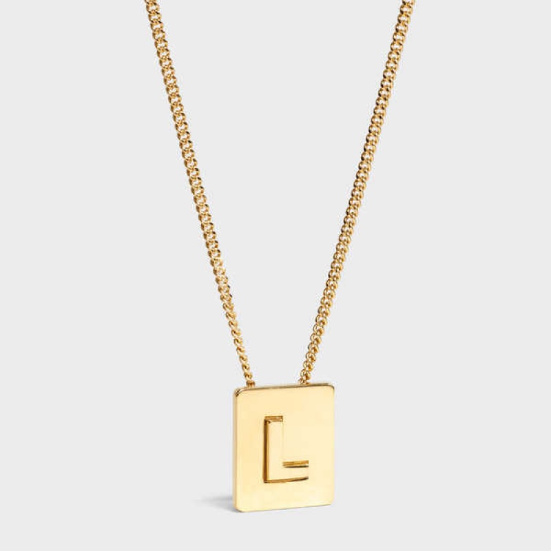 Colliers Celine Alphabet L In Brass With Gold Finish Doré | CL-592275