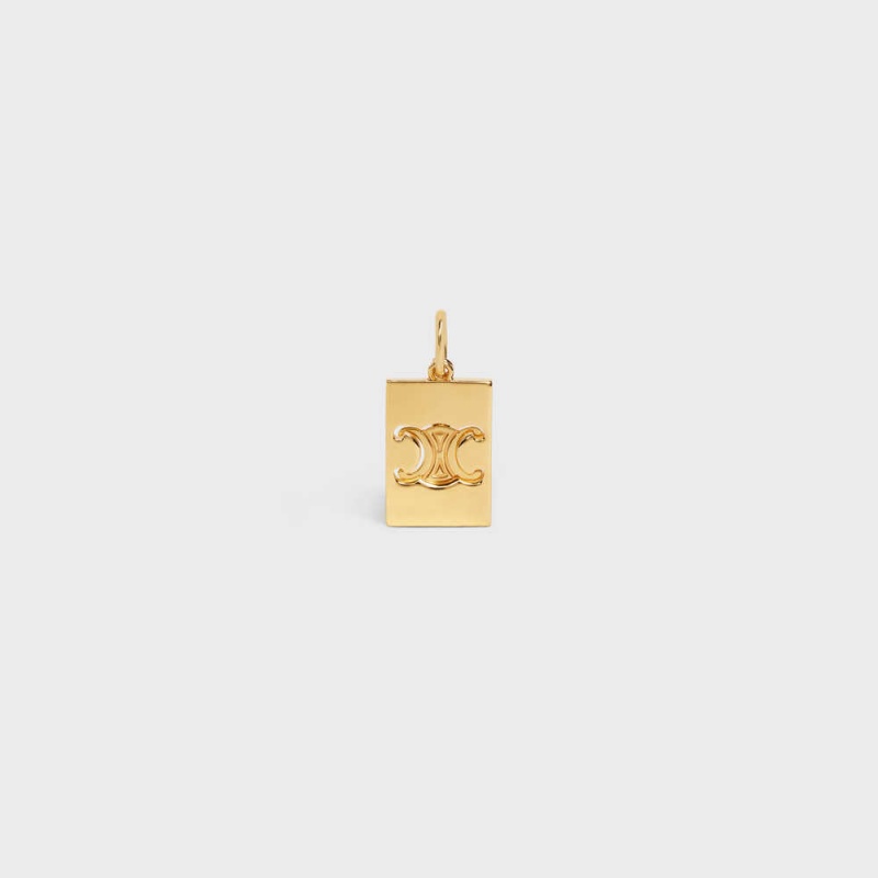 Colliers Celine Separables Triomphe Interlocked Pendant In Brass With Gold Finish Doré | CL-592261