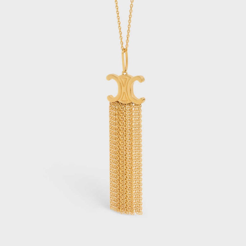 Colliers Celine Triomphe Folk Fringe Long In Brass With Gold Finish Doré | CL-592244