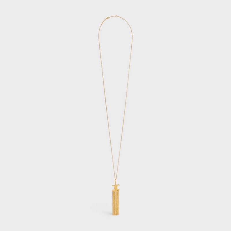 Colliers Celine Triomphe Folk Fringe Long In Brass With Gold Finish Doré | CL-592244