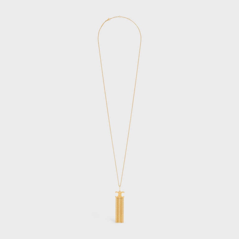 Colliers Celine Triomphe Folk Fringe Long In Brass With Gold Finish Doré | CL-592244