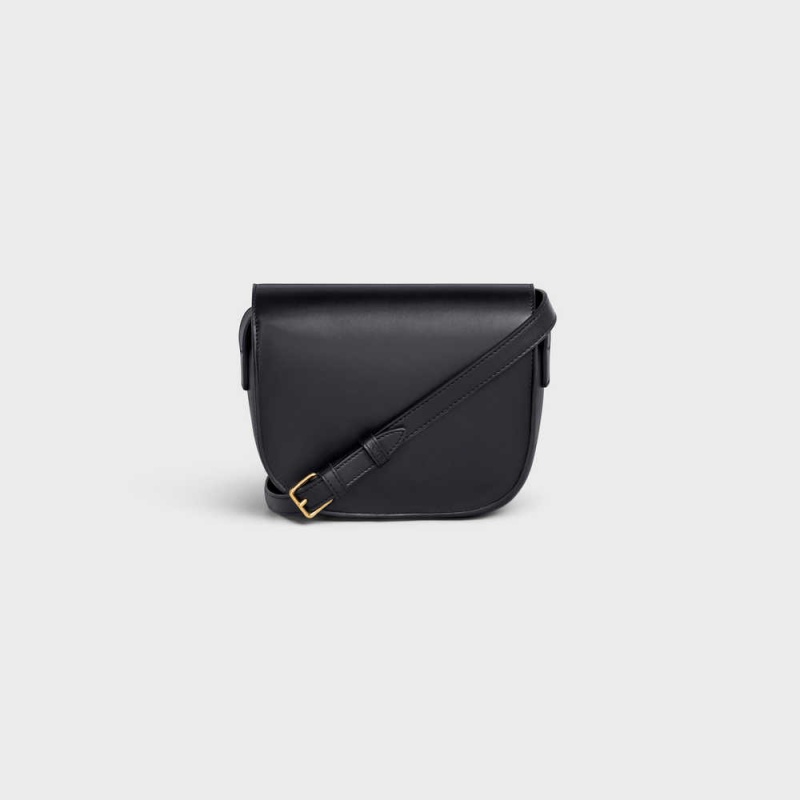 Cuir Triomphe Celine Folco In Smooth Calfskin Noir | CL-593156