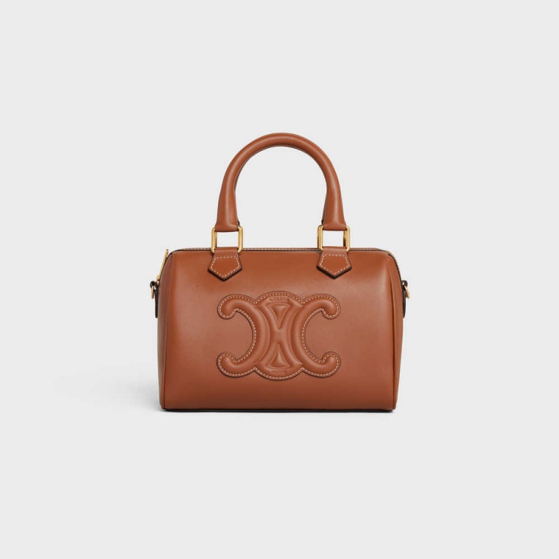 Cuir Triomphe Celine Small Boston In Smooth Calfskin Marron | CL-593149