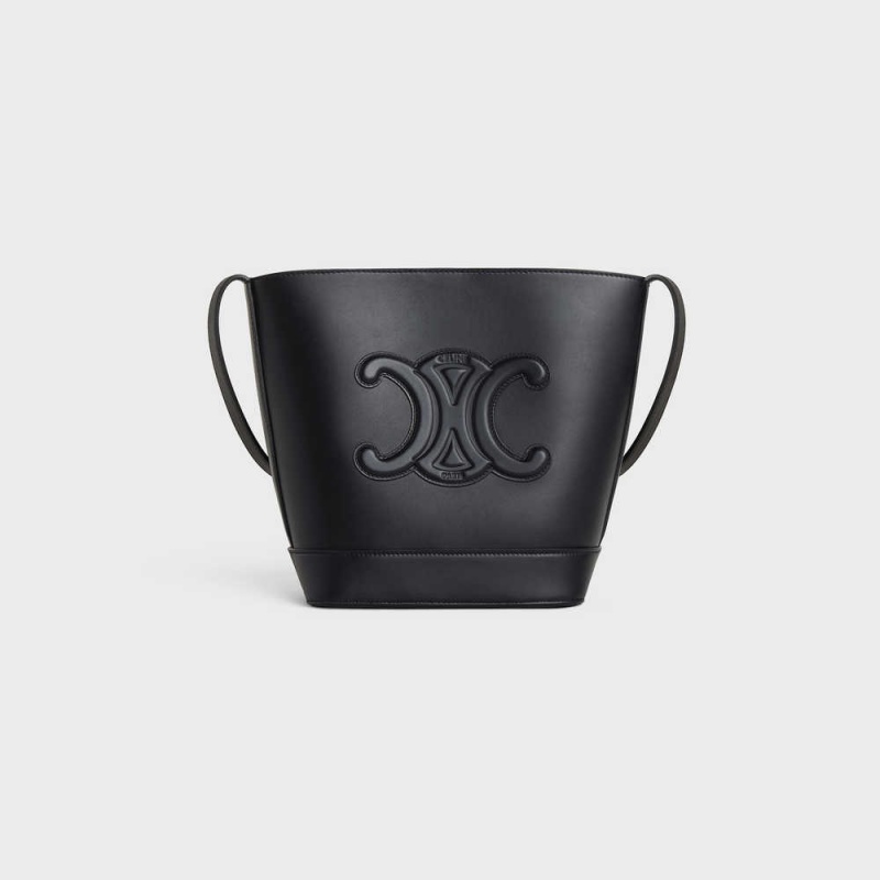 Cuir Triomphe Celine Small Bucket In Smooth Calfskin Noir | CL-593145