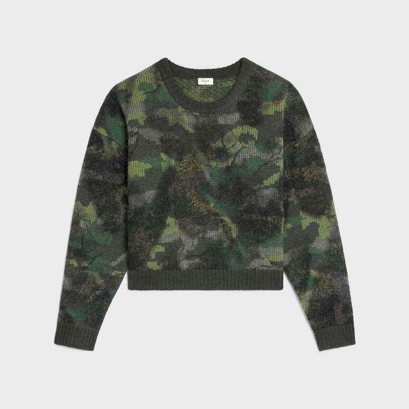 Knitwear Celine Boxy Cropped In Camouflage Laine Camouflage | CL-592105