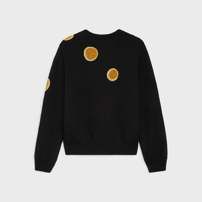 Knitwear Celine Crew Neck In Velvet Laine Noir | CL-592089