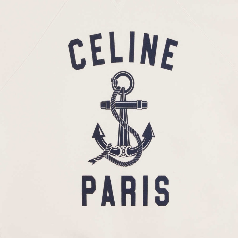 Knitwear Celine Paris Anchor In Cashmere Fleece Blanche | CL-592709