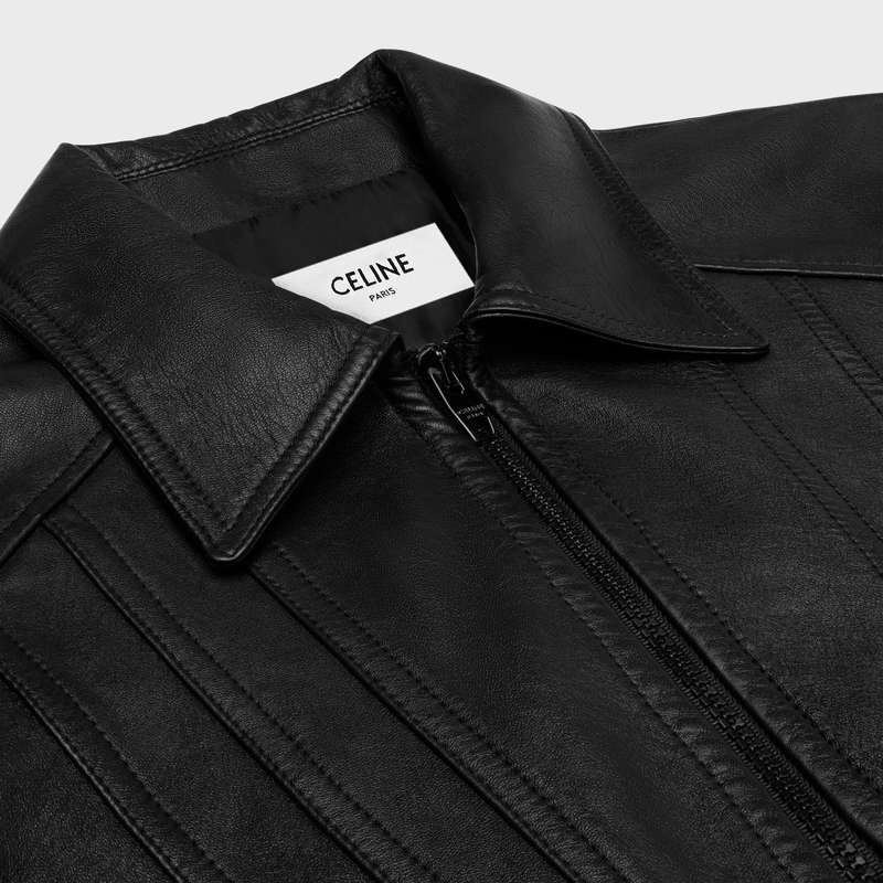 Leather Celine Droit Blouson In Soft Noir | CL-591919