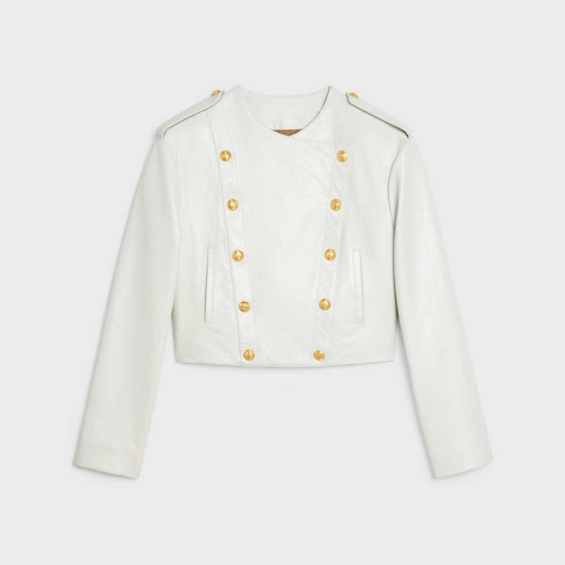 Leather Celine Pure Collar In Soft Blanche | CL-592619