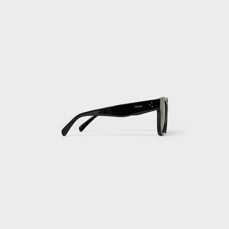 Lunette de Soleil Celine Cat Eye S003 In Acetate With Mineral Glass Lenses Noir | CL-592427