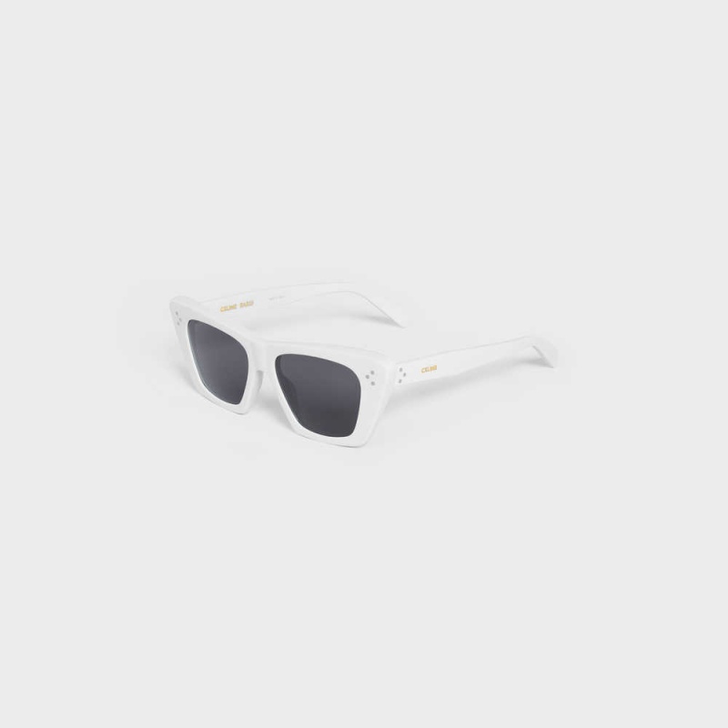 Lunette de Soleil Celine Cat Eye S187 In Acetate Blanche | CL-592424