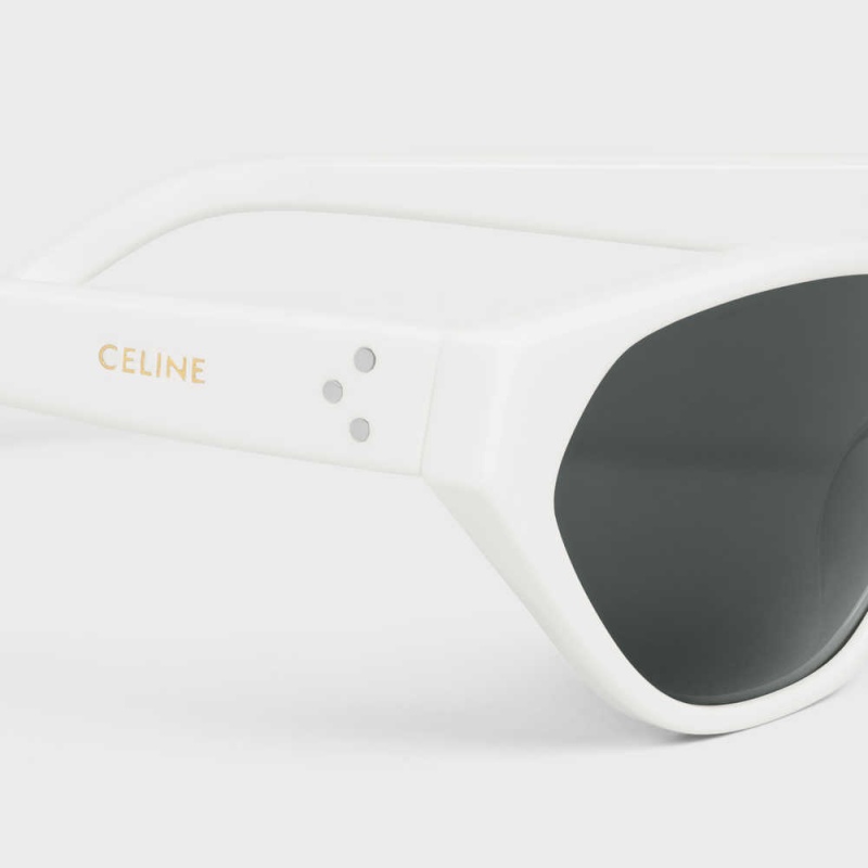 Lunette de Soleil Celine Cat Eye S251 In Acetate Blanche | CL-592431