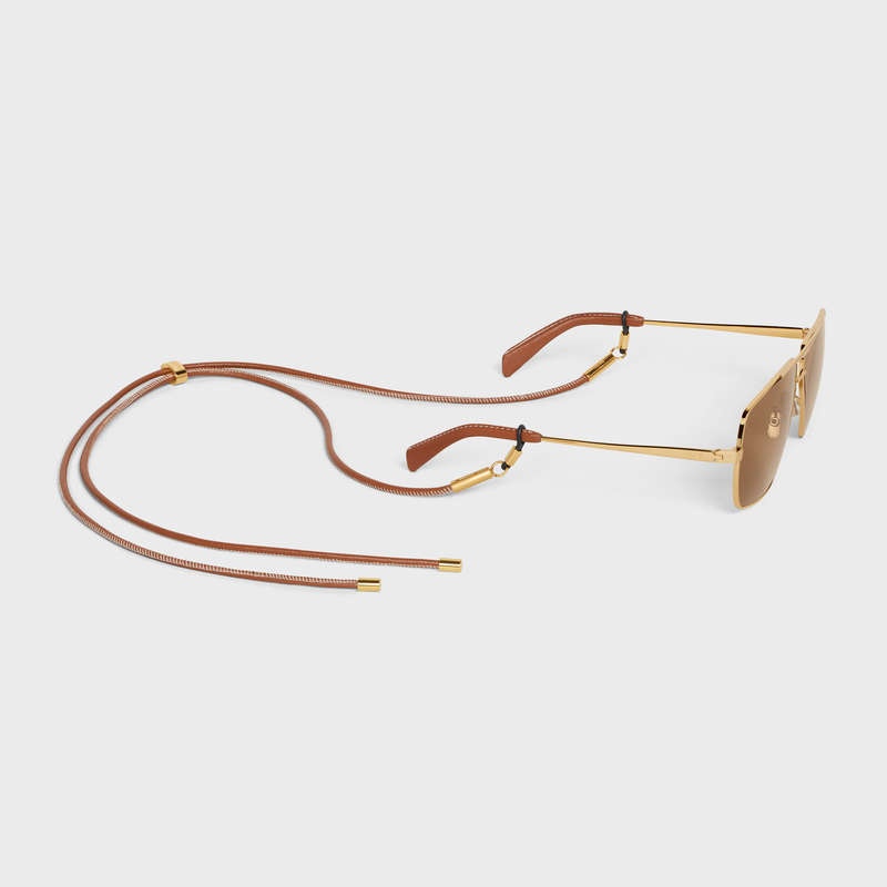 Lunette de Soleil Celine Metal Frame 25 In Metal With Cuir Doré | CL-591756