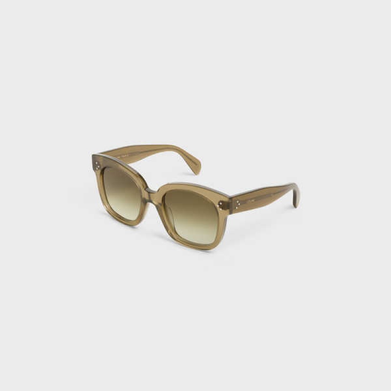 Lunette de Soleil Celine Oversized S002 In Acetate Kaki | CL-592438