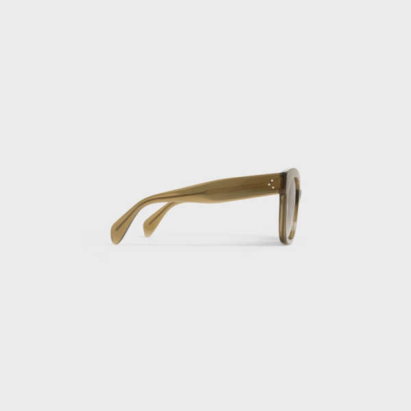 Lunette de Soleil Celine Oversized S002 In Acetate Kaki | CL-592438