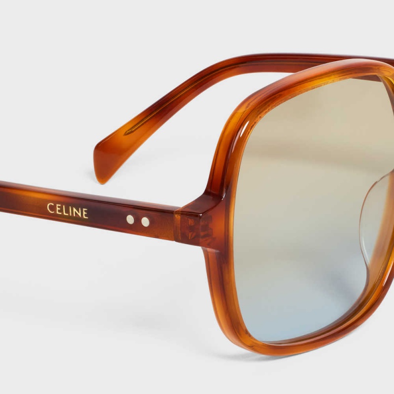 Lunette de Soleil Celine Oversized S244 In Acetate Marron | CL-592434