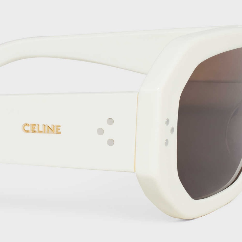 Lunette de Soleil Celine Square S255 In Acetate Blanche | CL-592404