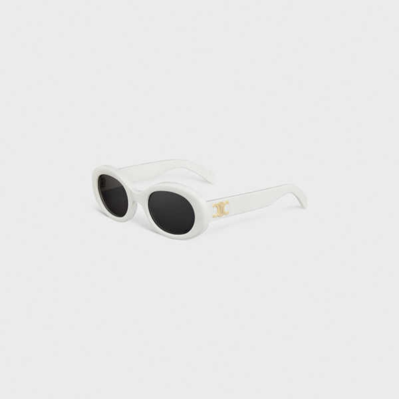 Lunette de Soleil Celine Triomphe 01 In Acetate Blanche | CL-592383