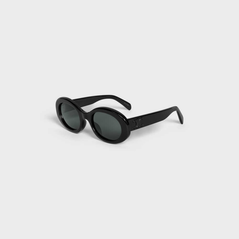 Lunette de Soleil Celine Triomphe 01 In Acetate Noir Noir | CL-592378