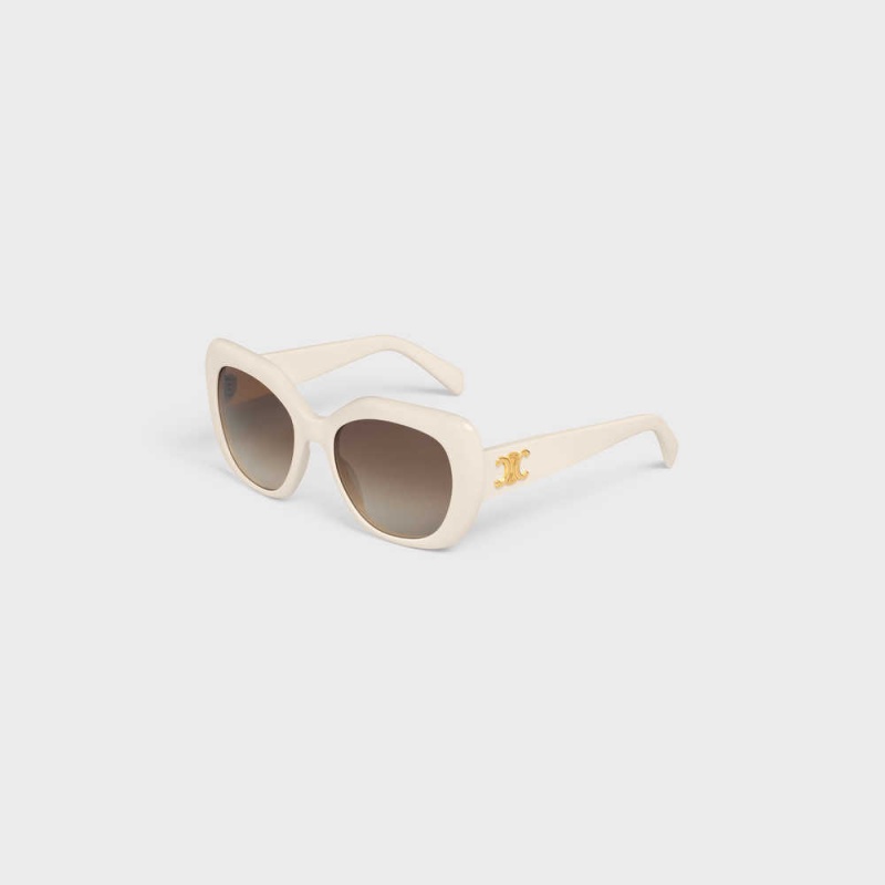 Lunette de Soleil Celine Triomphe 06 In Acetate Blanche | CL-592407