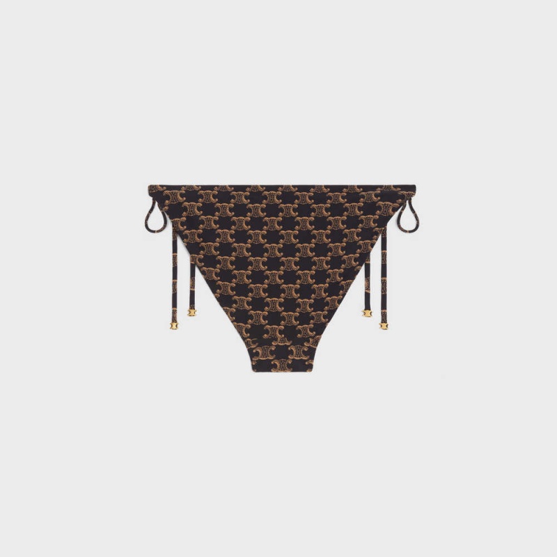 Maillots De Bain Celine Triomphe Bottom In Matte Jersey Marron | CL-592766