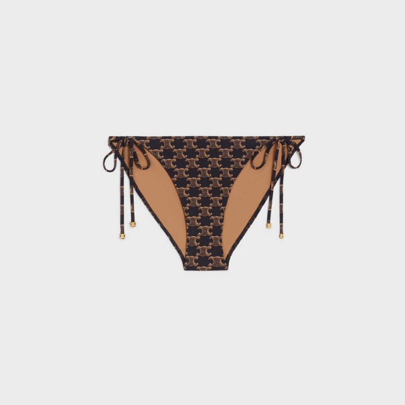 Maillots De Bain Celine Triomphe Bottom In Matte Jersey Marron | CL-592766