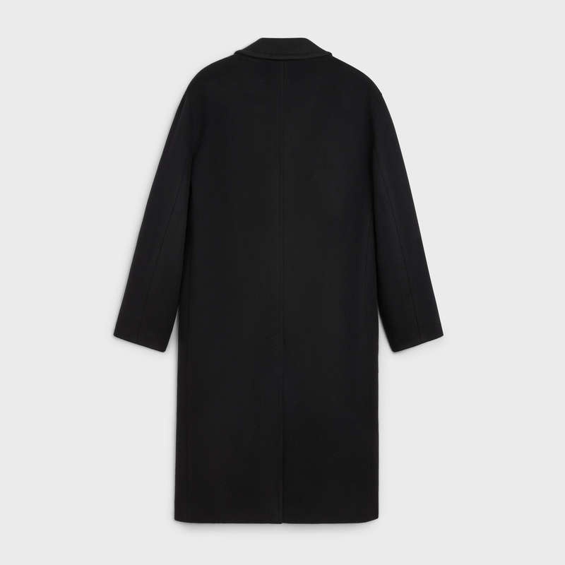 Manteaux Celine Mac In Double Face Cashmere Laine Noir | CL-591976